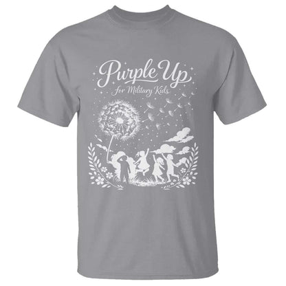 Purple Up For Military Kids Dandelion Inspirational T Shirt Month of the Military Child Brat Support