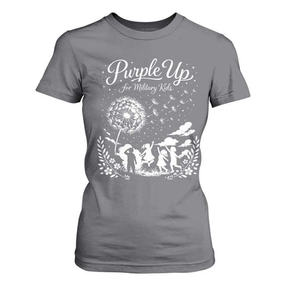 Purple Up For Military Kids Dandelion Inspirational T Shirt For Women Month of the Military Child Brat Support