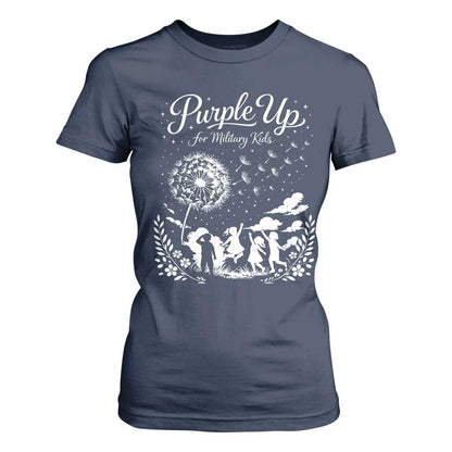 Purple Up For Military Kids Dandelion Inspirational T Shirt For Women Month of the Military Child Brat Support