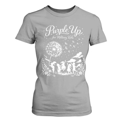 Purple Up For Military Kids Dandelion Inspirational T Shirt For Women Month of the Military Child Brat Support