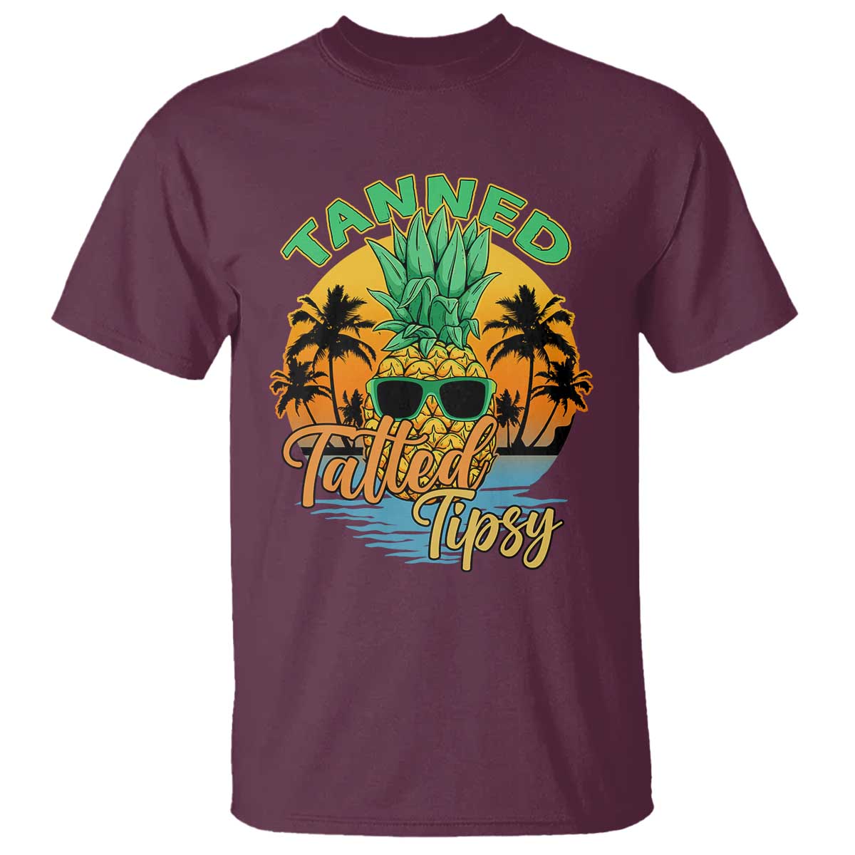summer-vibe-t-shirt-tanned-tatted-tipsy-funny-pineapple-retro-sunset