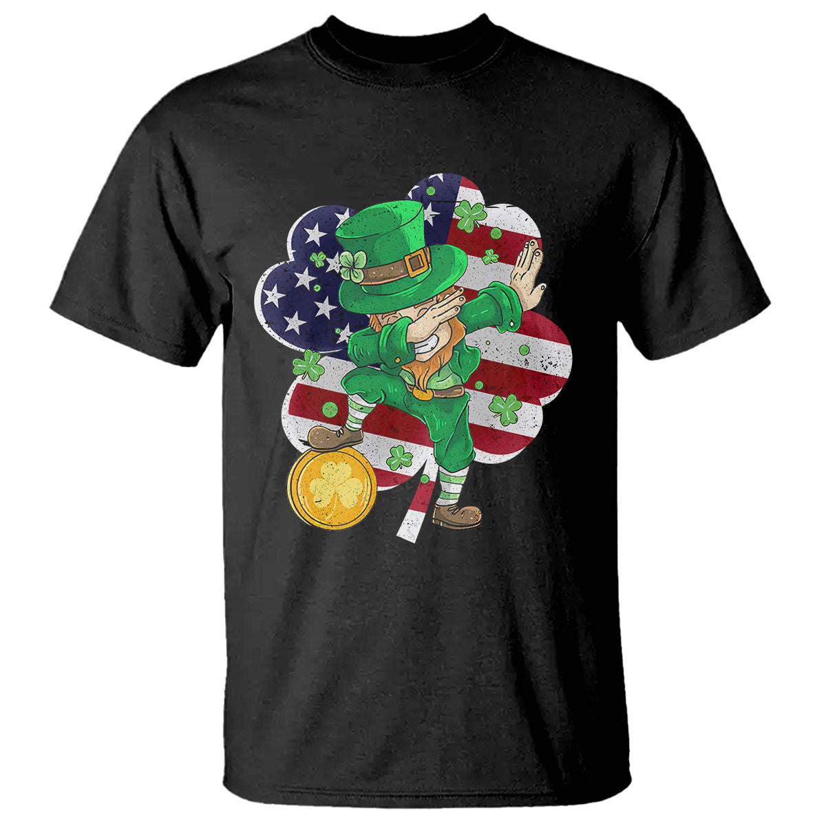 cute-st-patricks-day-t-shirt-dabbing-leperchaun-american-flag-shamrock-1