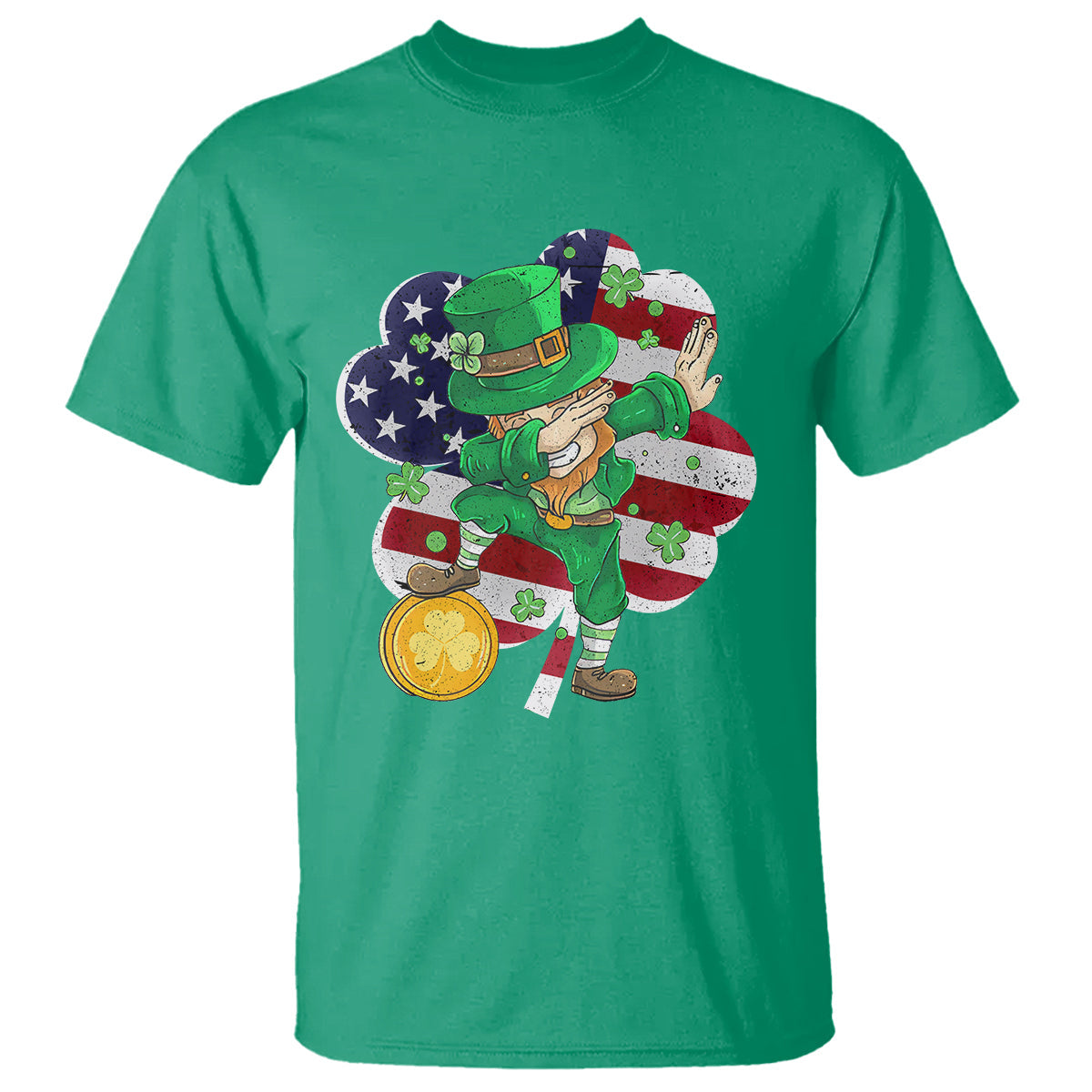 cute-st-patricks-day-t-shirt-dabbing-leperchaun-american-flag-shamrock-1