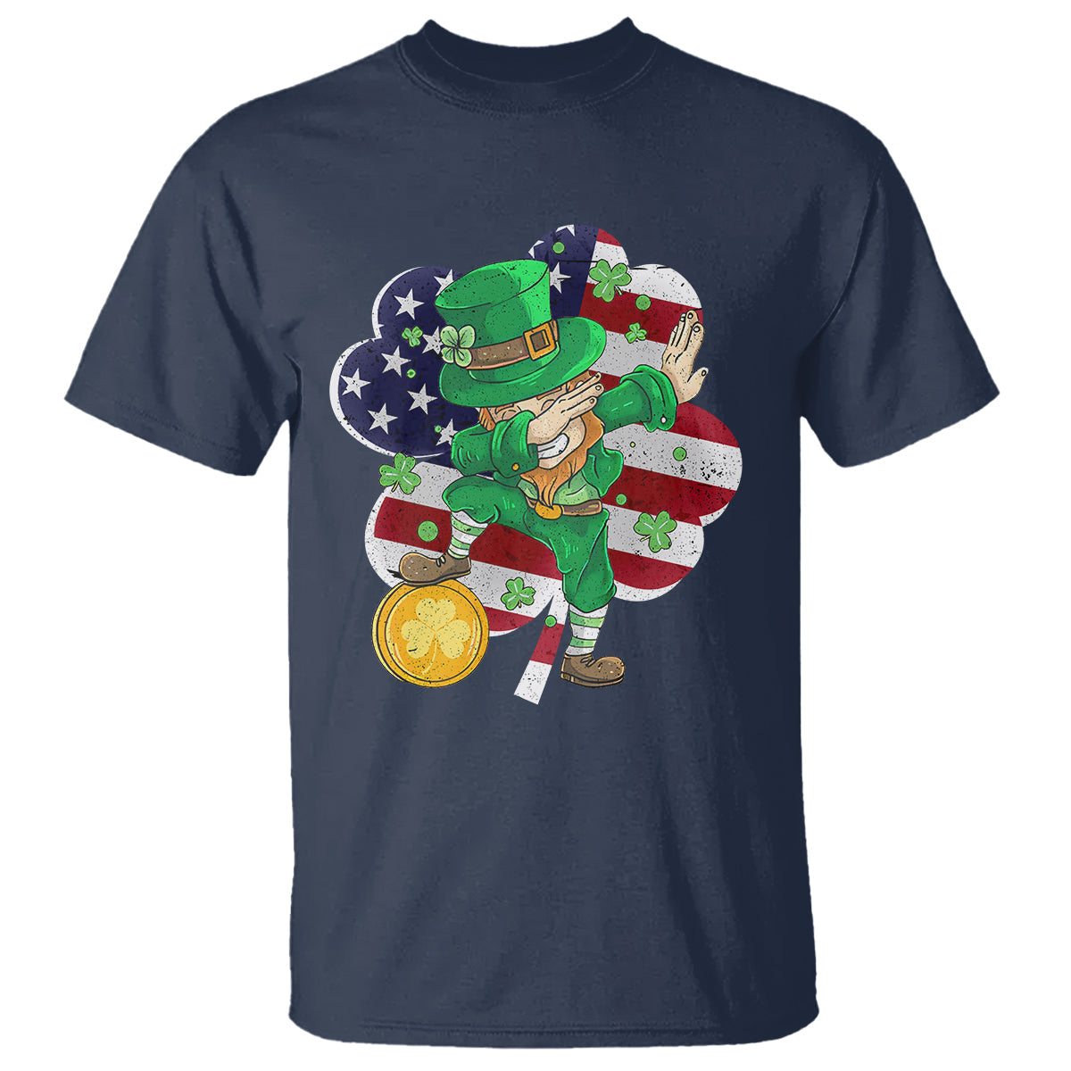cute-st-patricks-day-t-shirt-dabbing-leperchaun-american-flag-shamrock-1