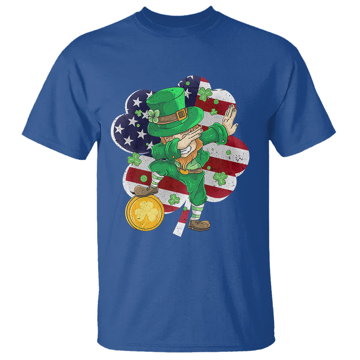 cute-st-patricks-day-t-shirt-dabbing-leperchaun-american-flag-shamrock-1