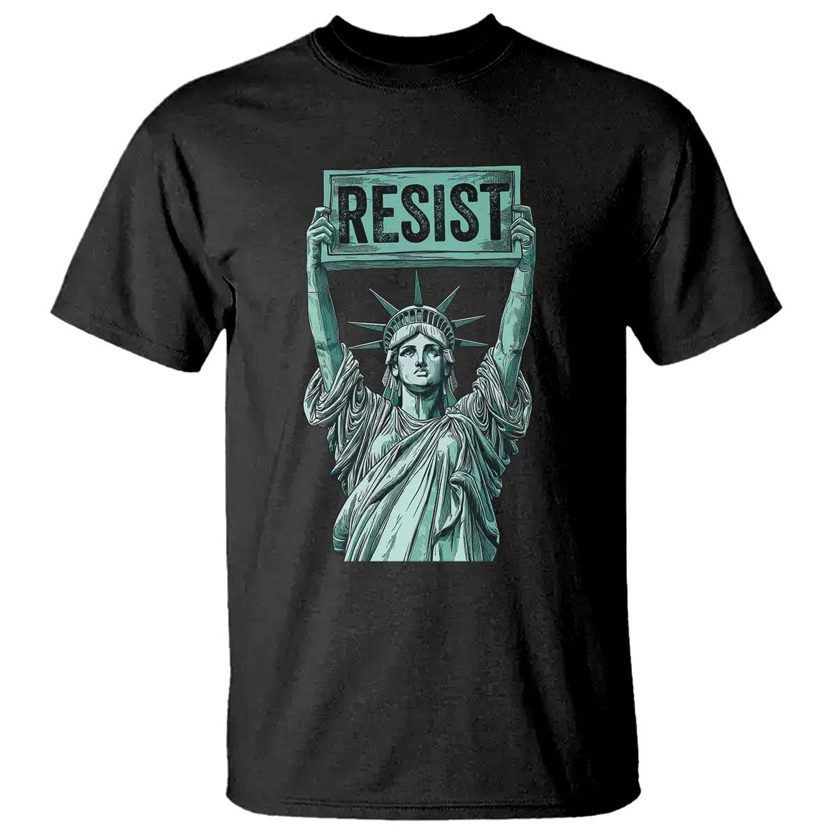 statue-of-liberty-resist-t-shirt-retro