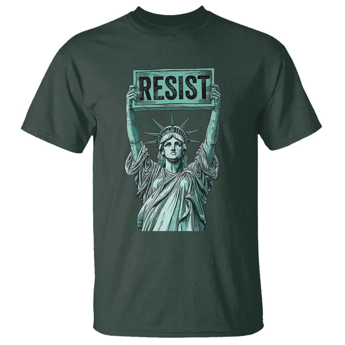 statue-of-liberty-resist-t-shirt-retro