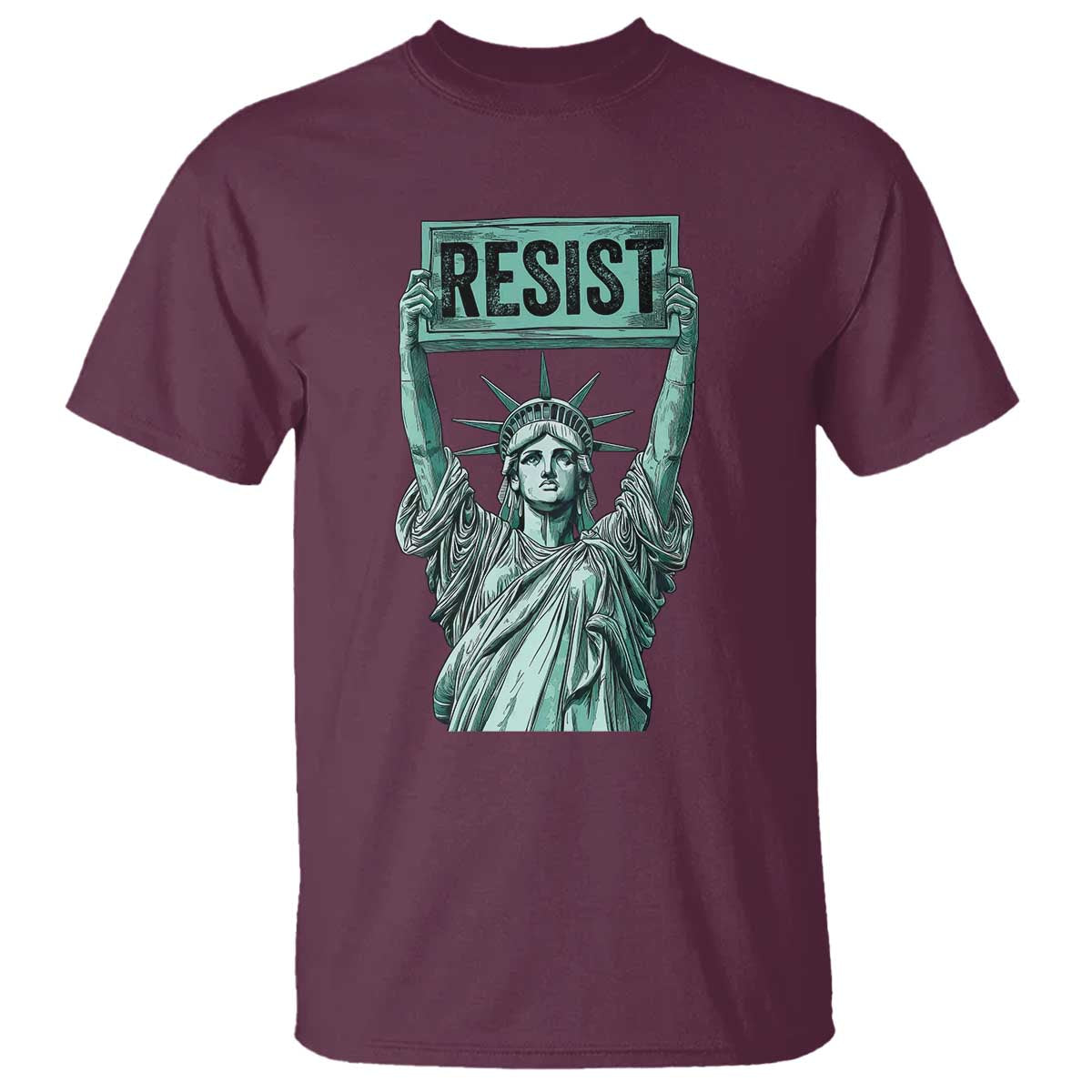 statue-of-liberty-resist-t-shirt-retro