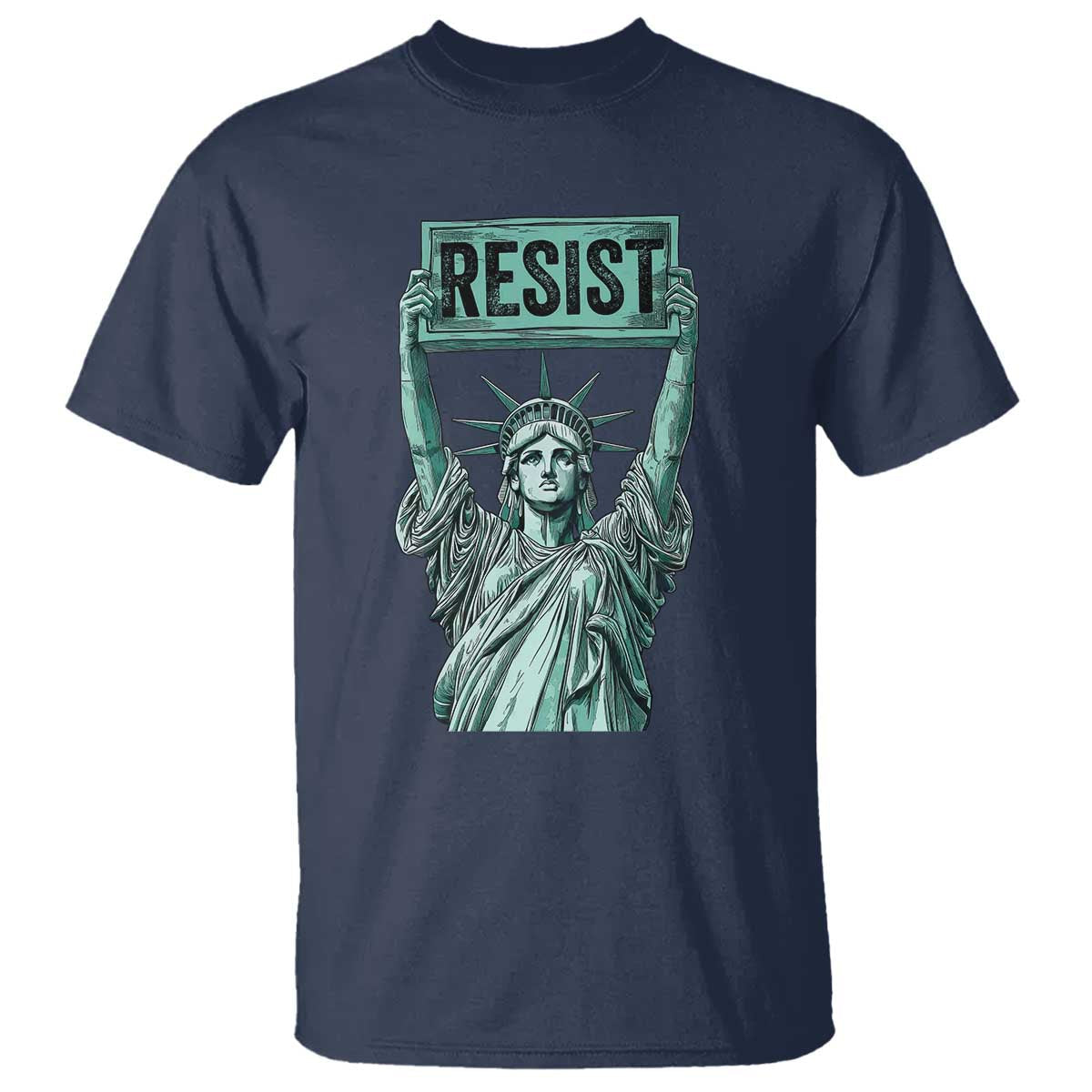 statue-of-liberty-resist-t-shirt-retro
