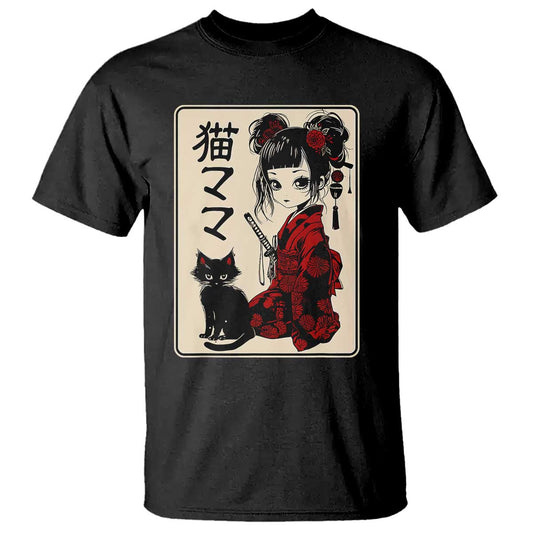 japanese-gothic-kawaii-anime-samurai-cat-t-shirt-japan-female-bushido-graphic-with-kanji-retro-vintage