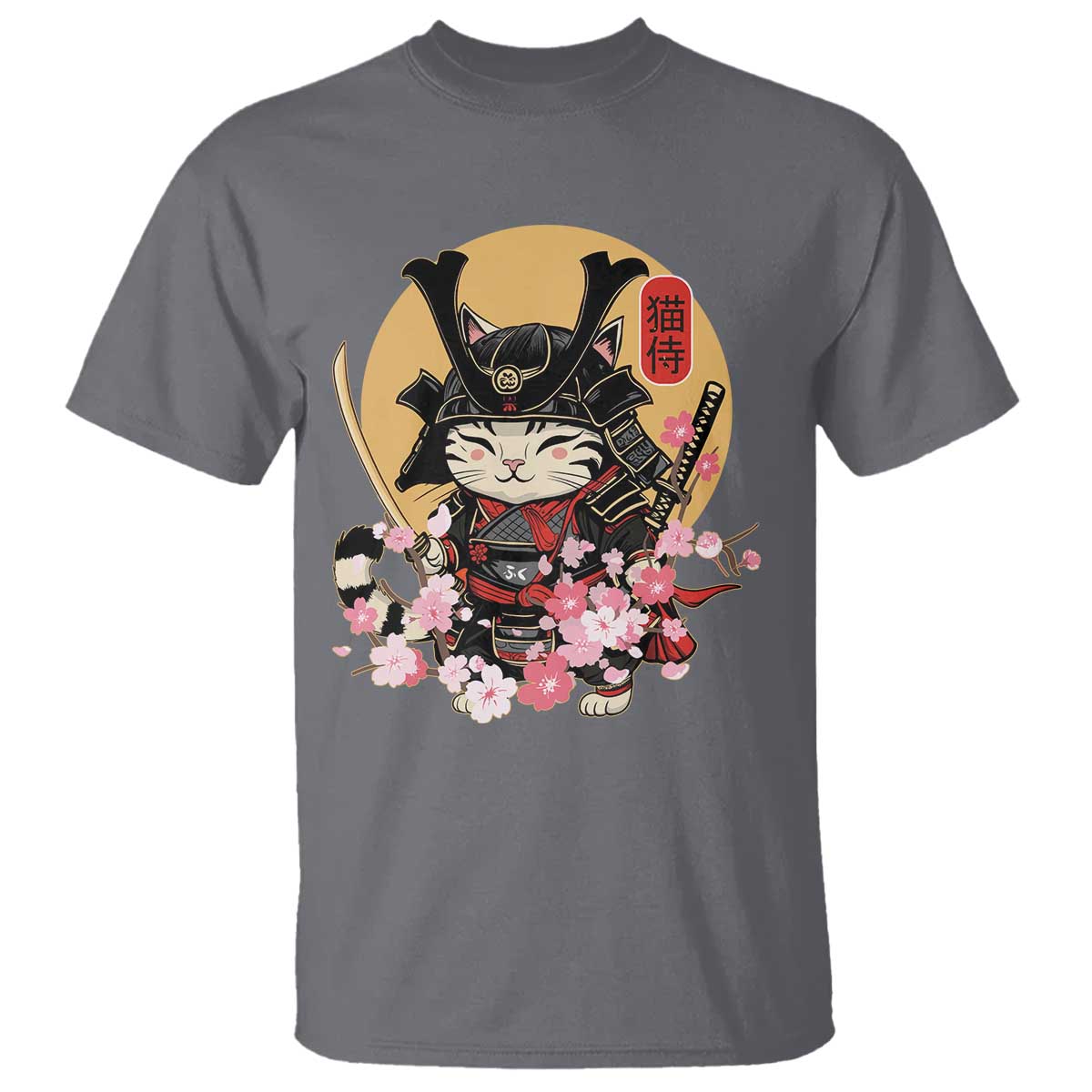 japanese-samurai-cat-t-shirt-ancient-ninja-kitten-warrior-tattoo-kawaii-otaku-retro