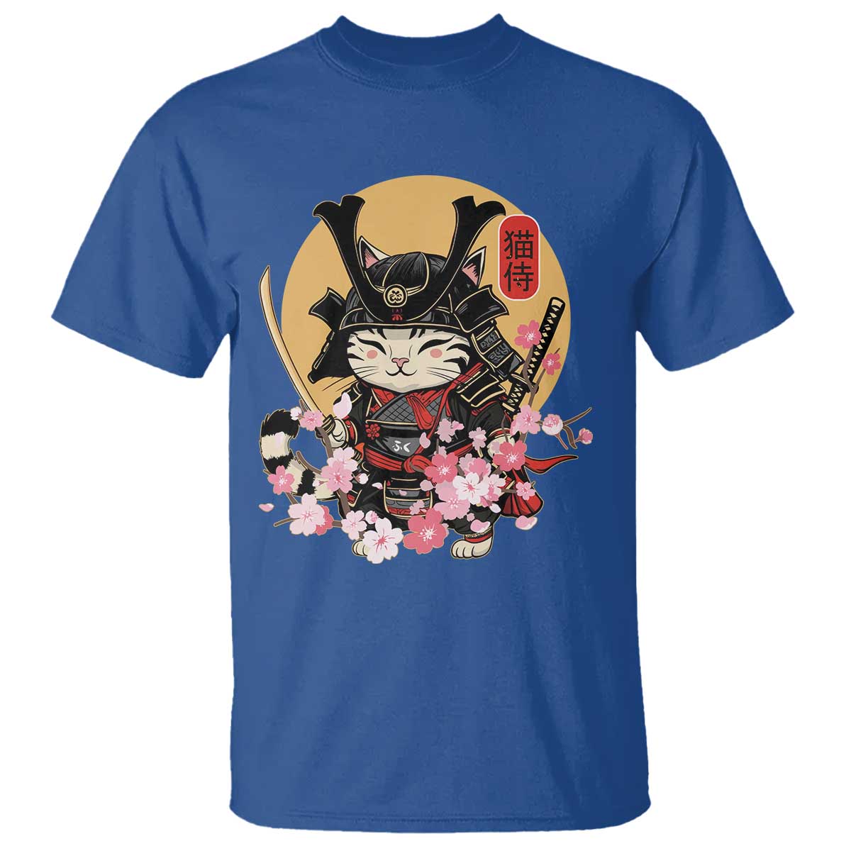 japanese-samurai-cat-t-shirt-ancient-ninja-kitten-warrior-tattoo-kawaii-otaku-retro