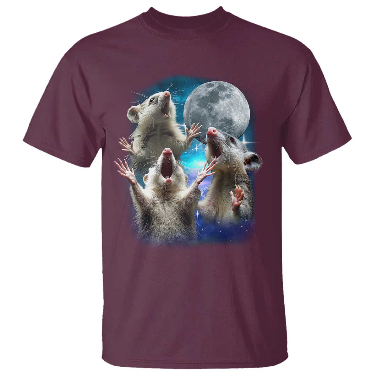 funny-opossum-meme-t-shirt-three-possum-screaming-under-the-moon-weird-cursed-meme