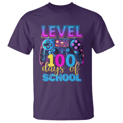 100-days-of-school-gamer-t-shirt-level-100-unlocked-neon-game-controller-1