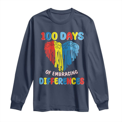 100 Days of School IEP Long Sleeve Shirt Embrace Differences Neurodiversity Autism ADHD