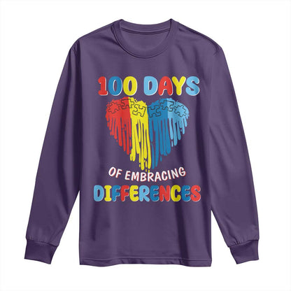 100 Days of School IEP Long Sleeve Shirt Embrace Differences Neurodiversity Autism ADHD