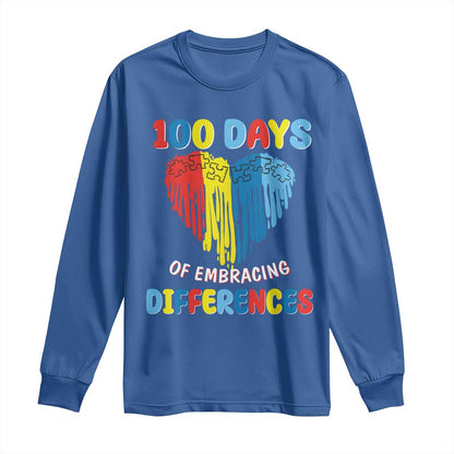 100 Days of School IEP Long Sleeve Shirt Embrace Differences Neurodiversity Autism ADHD