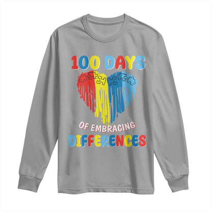 100 Days of School IEP Long Sleeve Shirt Embrace Differences Neurodiversity Autism ADHD