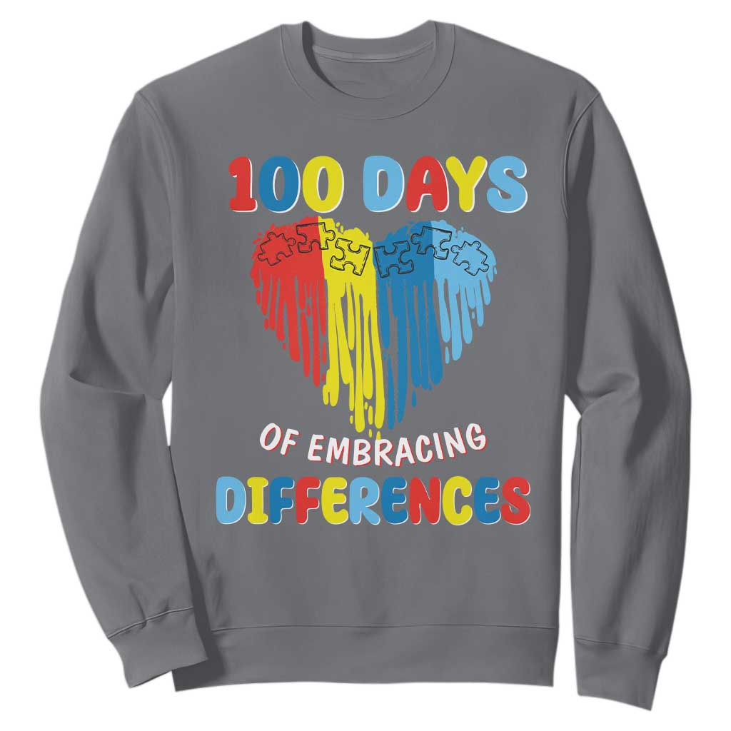 100 Days of School IEP Sweatshirt Embrace Differences Neurodiversity Autism ADHD