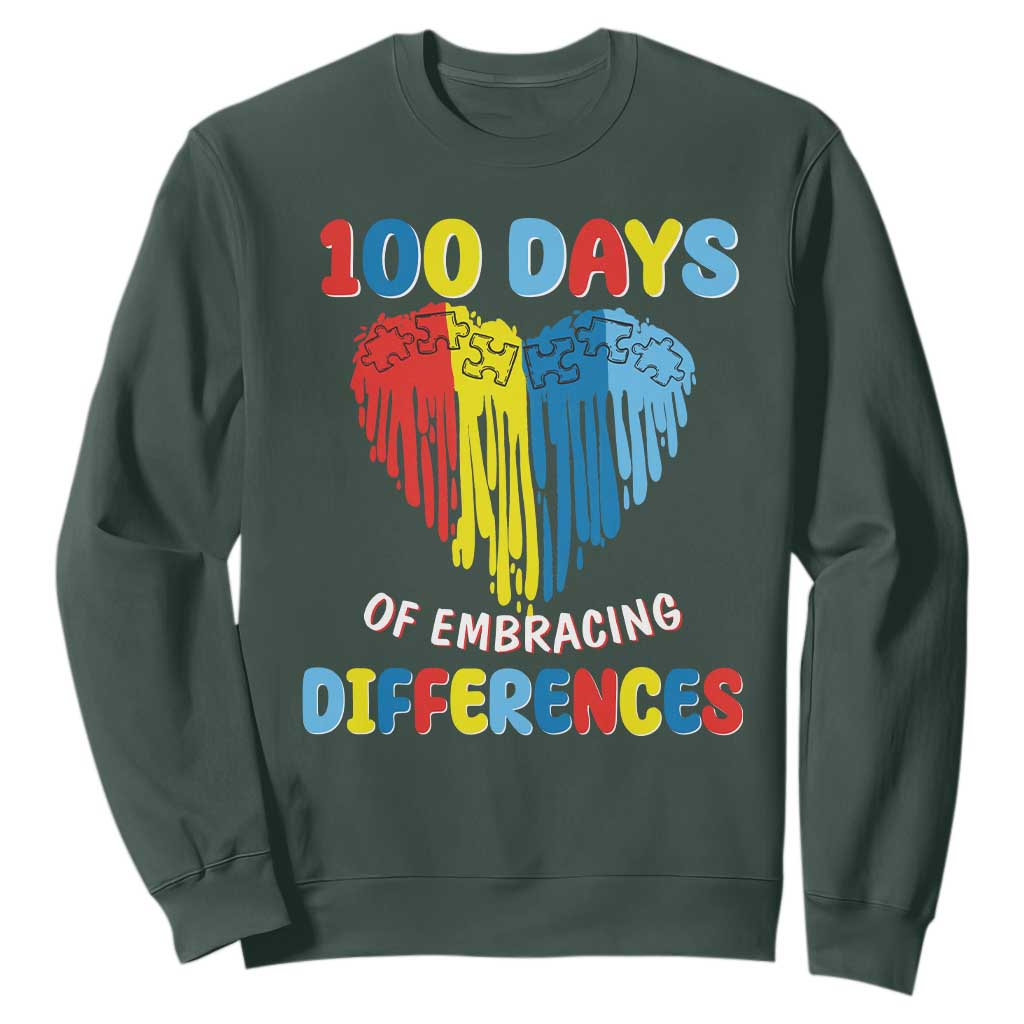 100 Days of School IEP Sweatshirt Embrace Differences Neurodiversity Autism ADHD