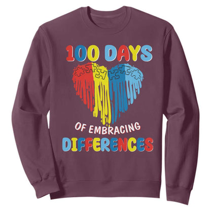 100 Days of School IEP Sweatshirt Embrace Differences Neurodiversity Autism ADHD