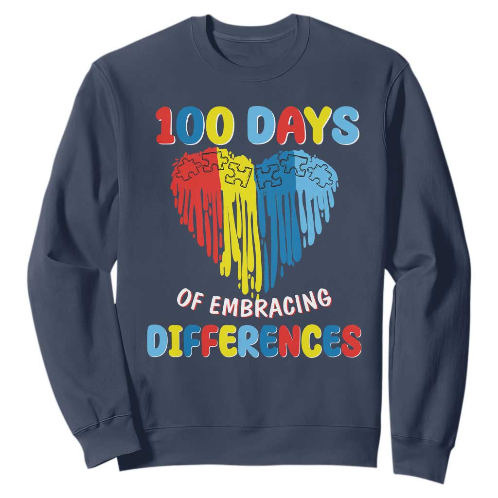 100 Days of School IEP Sweatshirt Embrace Differences Neurodiversity Autism ADHD