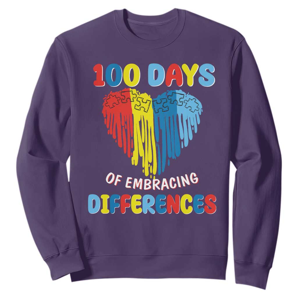 100 Days of School IEP Sweatshirt Embrace Differences Neurodiversity Autism ADHD
