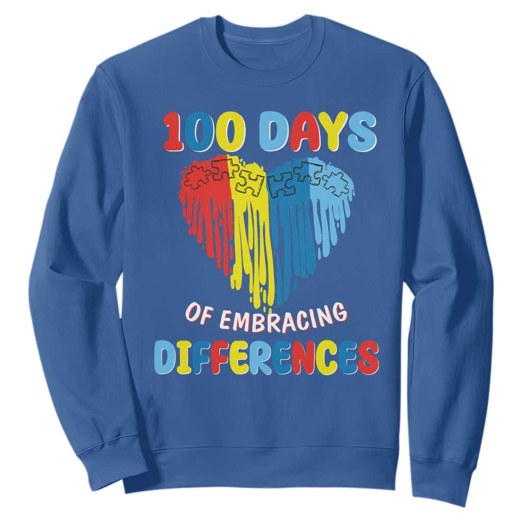 100 Days of School IEP Sweatshirt Embrace Differences Neurodiversity Autism ADHD