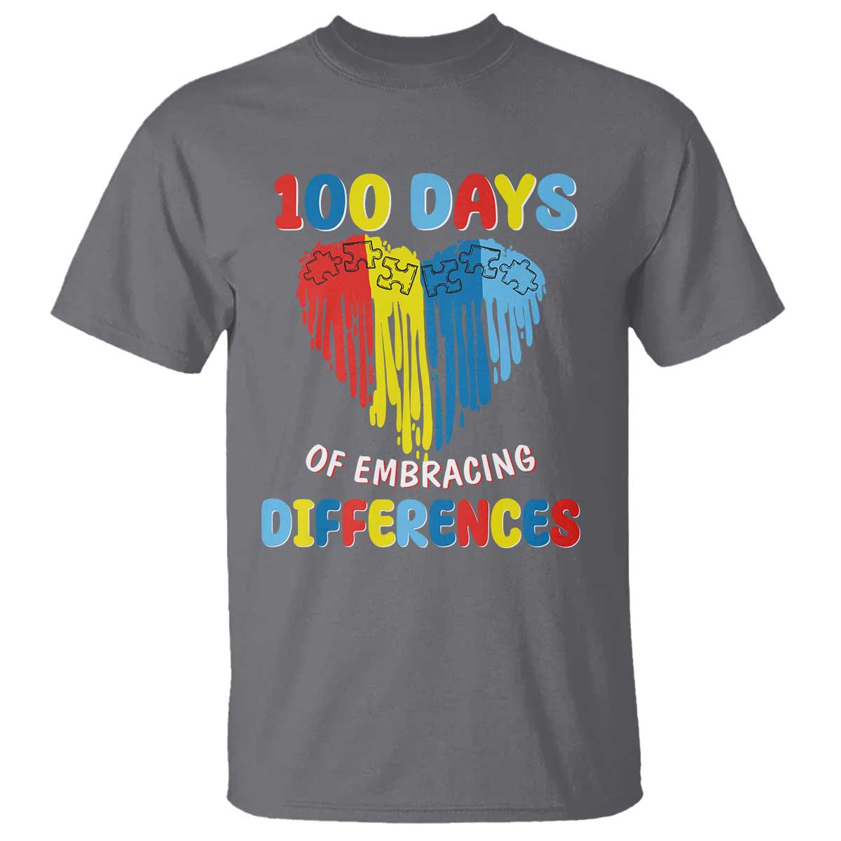 100 Days of School IEP T Shirt Embrace Differences Neurodiversity Autism ADHD
