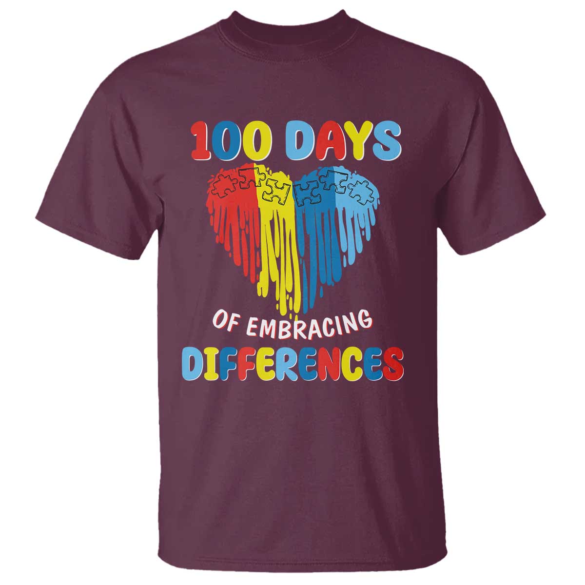 100 Days of School IEP T Shirt Embrace Differences Neurodiversity Autism ADHD