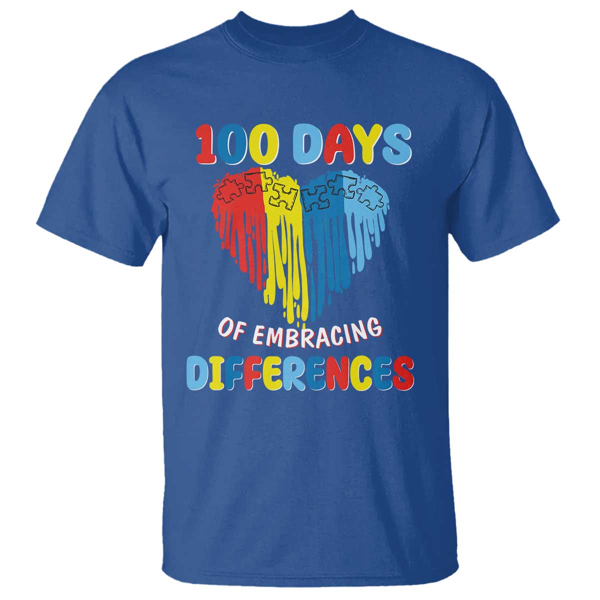 100 Days of School IEP T Shirt Embrace Differences Neurodiversity Autism ADHD