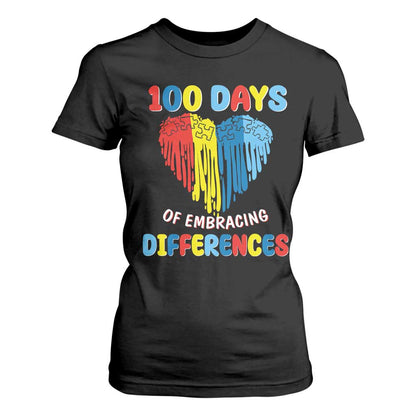 100 Days of School IEP T Shirt For Women Embrace Differences Neurodiversity Autism ADHD