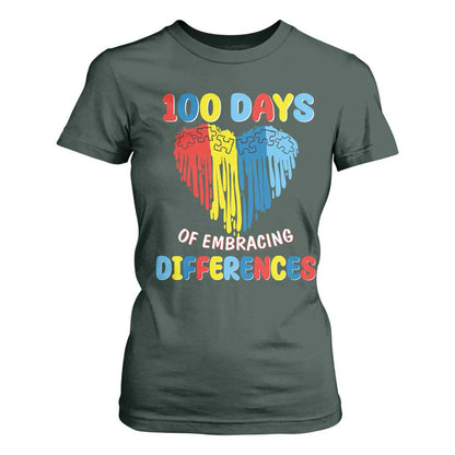 100 Days of School IEP T Shirt For Women Embrace Differences Neurodiversity Autism ADHD