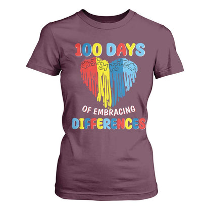 100 Days of School IEP T Shirt For Women Embrace Differences Neurodiversity Autism ADHD