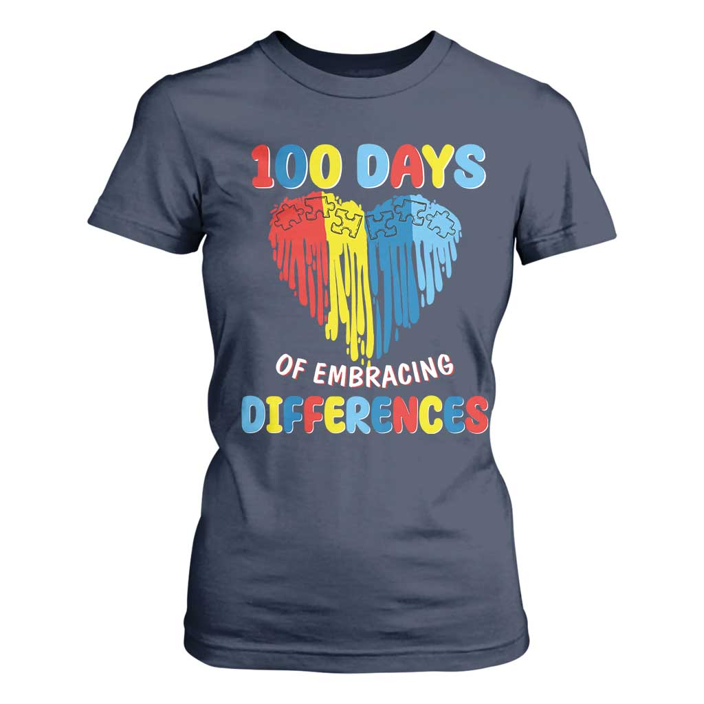 100 Days of School IEP T Shirt For Women Embrace Differences Neurodiversity Autism ADHD