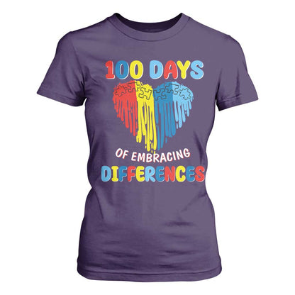 100 Days of School IEP T Shirt For Women Embrace Differences Neurodiversity Autism ADHD
