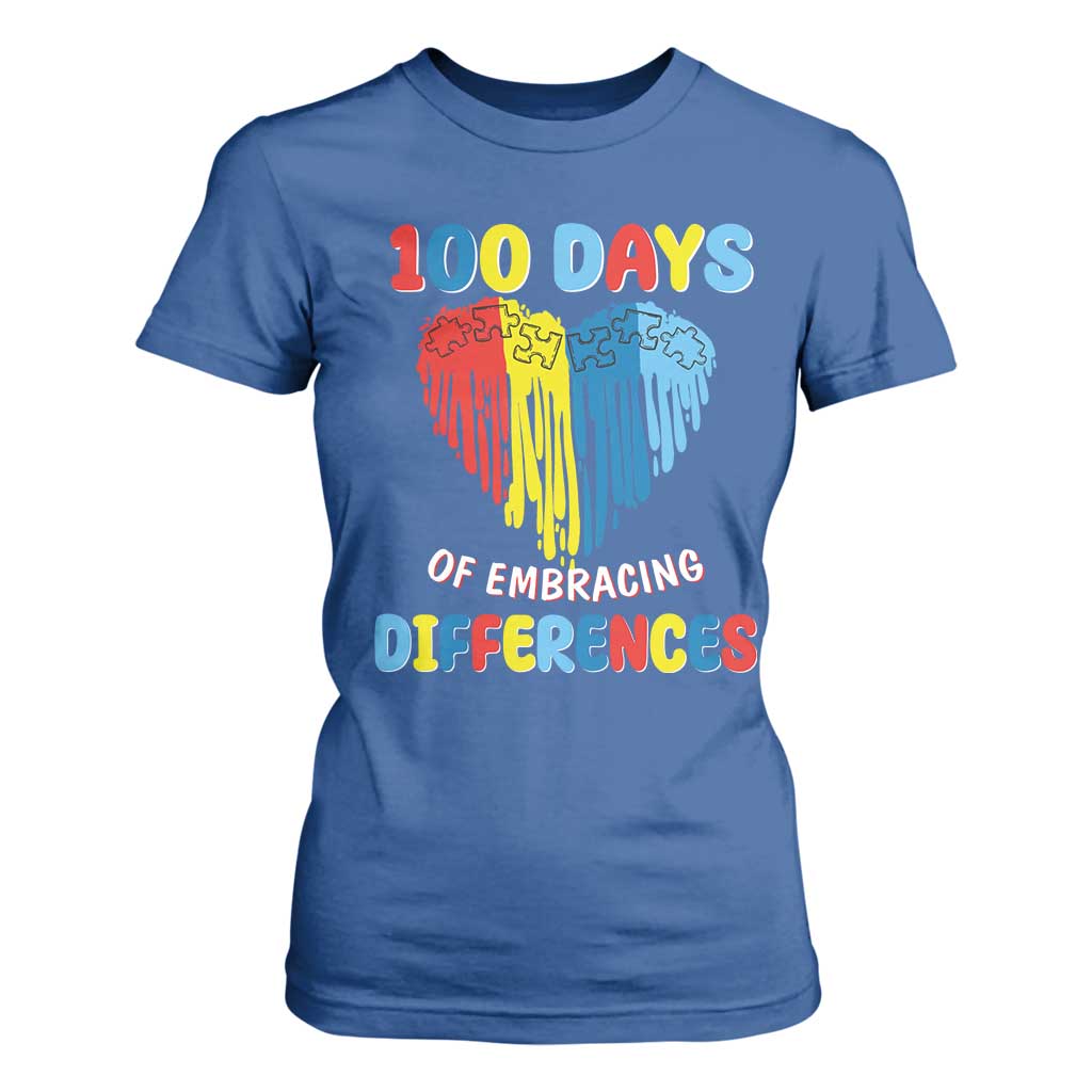 100 Days of School IEP T Shirt For Women Embrace Differences Neurodiversity Autism ADHD