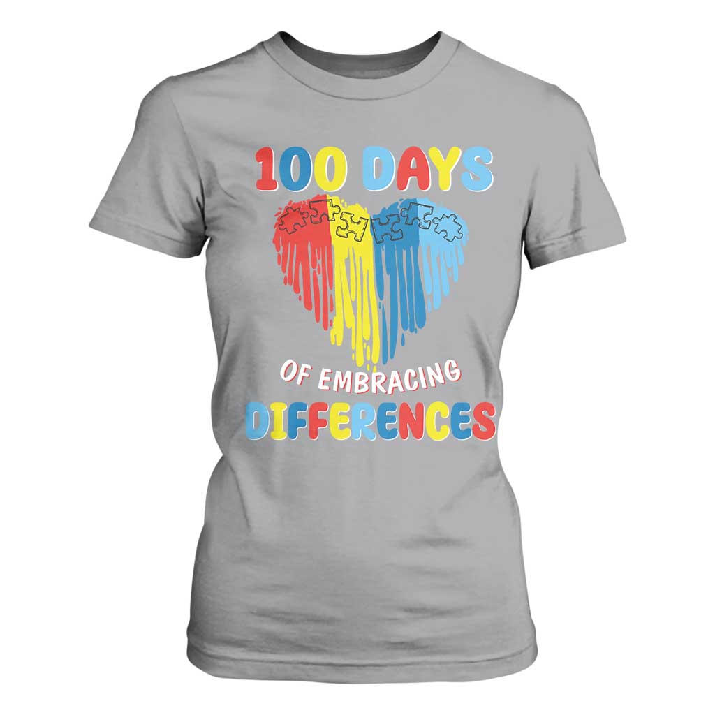 100 Days of School IEP T Shirt For Women Embrace Differences Neurodiversity Autism ADHD