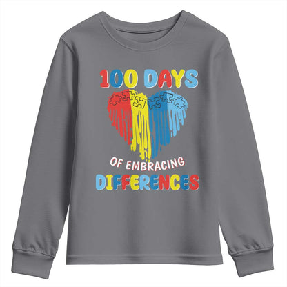 100 Days of School IEP Youth Sweatshirt Embrace Differences Neurodiversity Autism ADHD