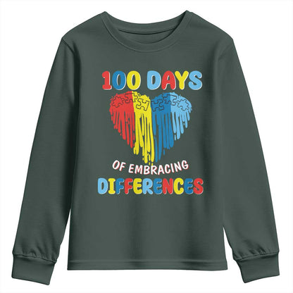 100 Days of School IEP Youth Sweatshirt Embrace Differences Neurodiversity Autism ADHD