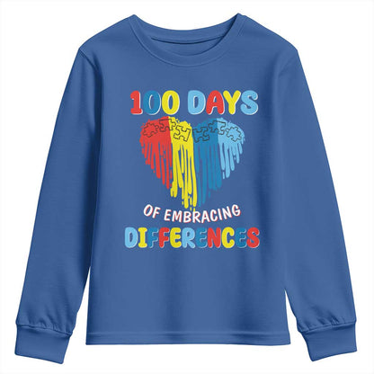 100 Days of School IEP Youth Sweatshirt Embrace Differences Neurodiversity Autism ADHD