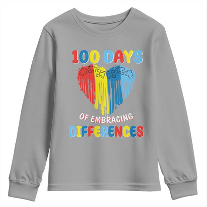 100 Days of School IEP Youth Sweatshirt Embrace Differences Neurodiversity Autism ADHD