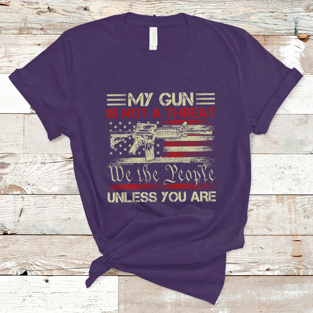 funny-gun-t-shirt-political-gun-rights-my-gun-is-not-a-threat-unless-you-are-rifle-american-flag-ts02