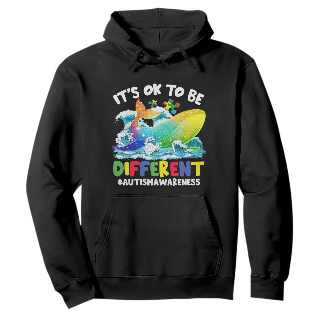 Autism Acceptance Autistic Whale Hoodie It's Ok To Be Different Support Squad Mental Health