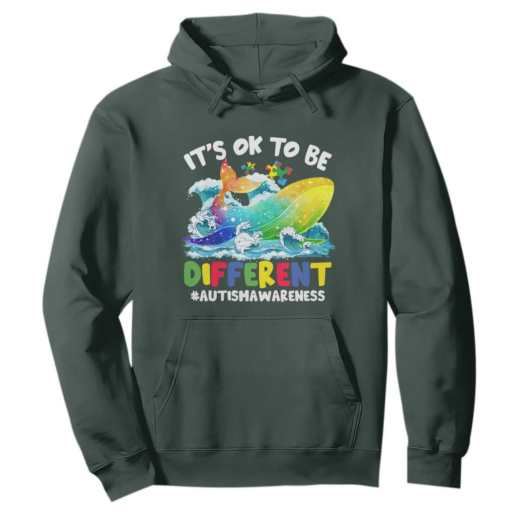 Autism Acceptance Autistic Whale Hoodie It's Ok To Be Different Support Squad Mental Health