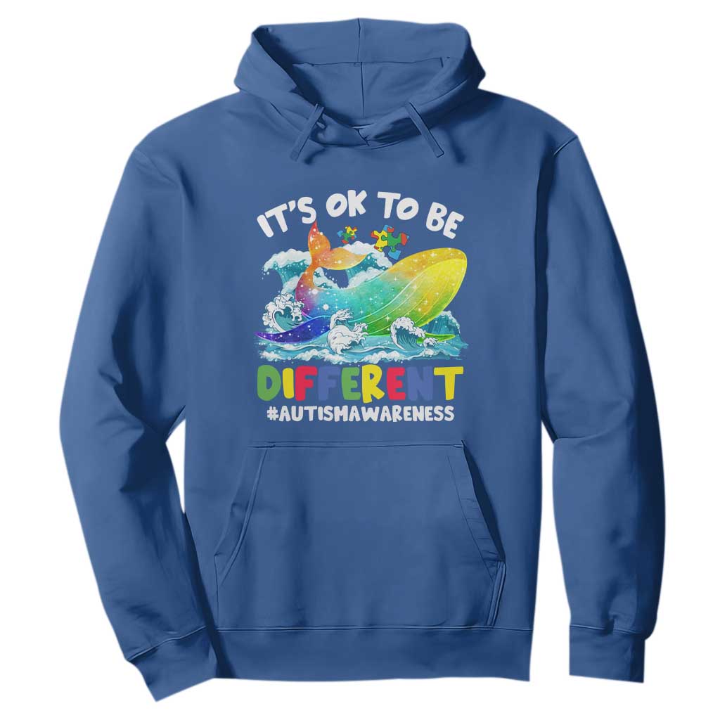 Autism Acceptance Autistic Whale Hoodie It's Ok To Be Different Support Squad Mental Health