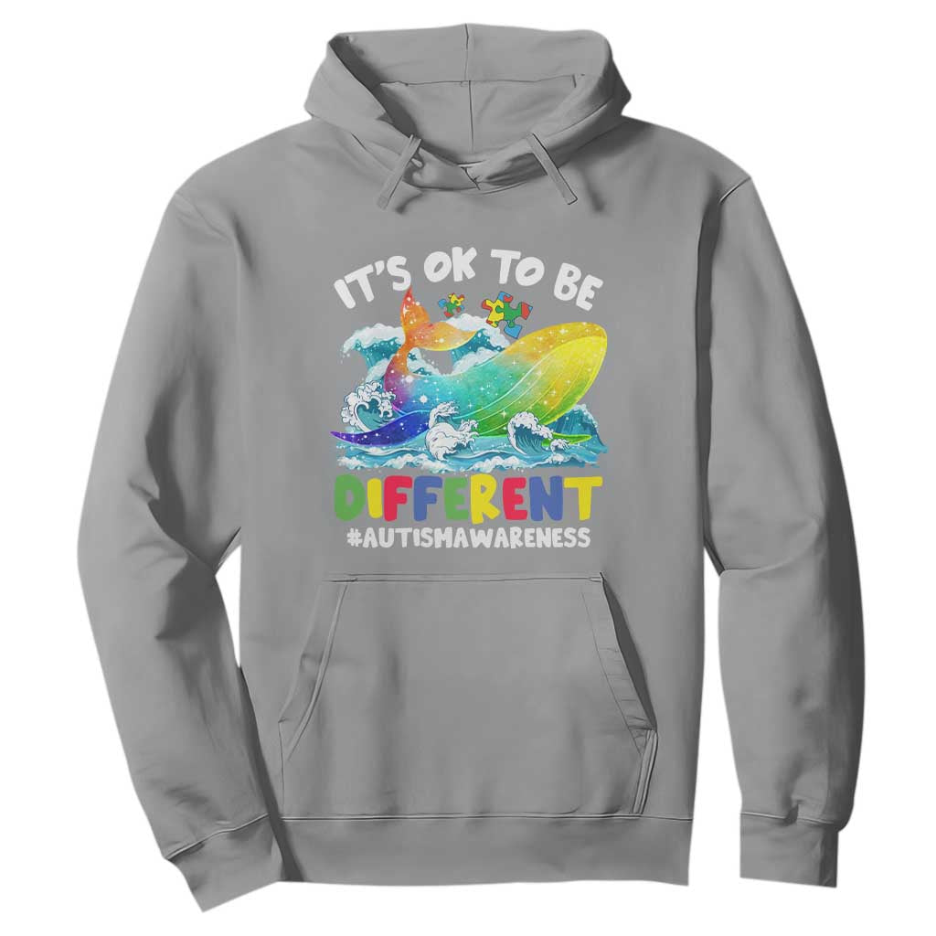 Autism Acceptance Autistic Whale Hoodie It's Ok To Be Different Support Squad Mental Health