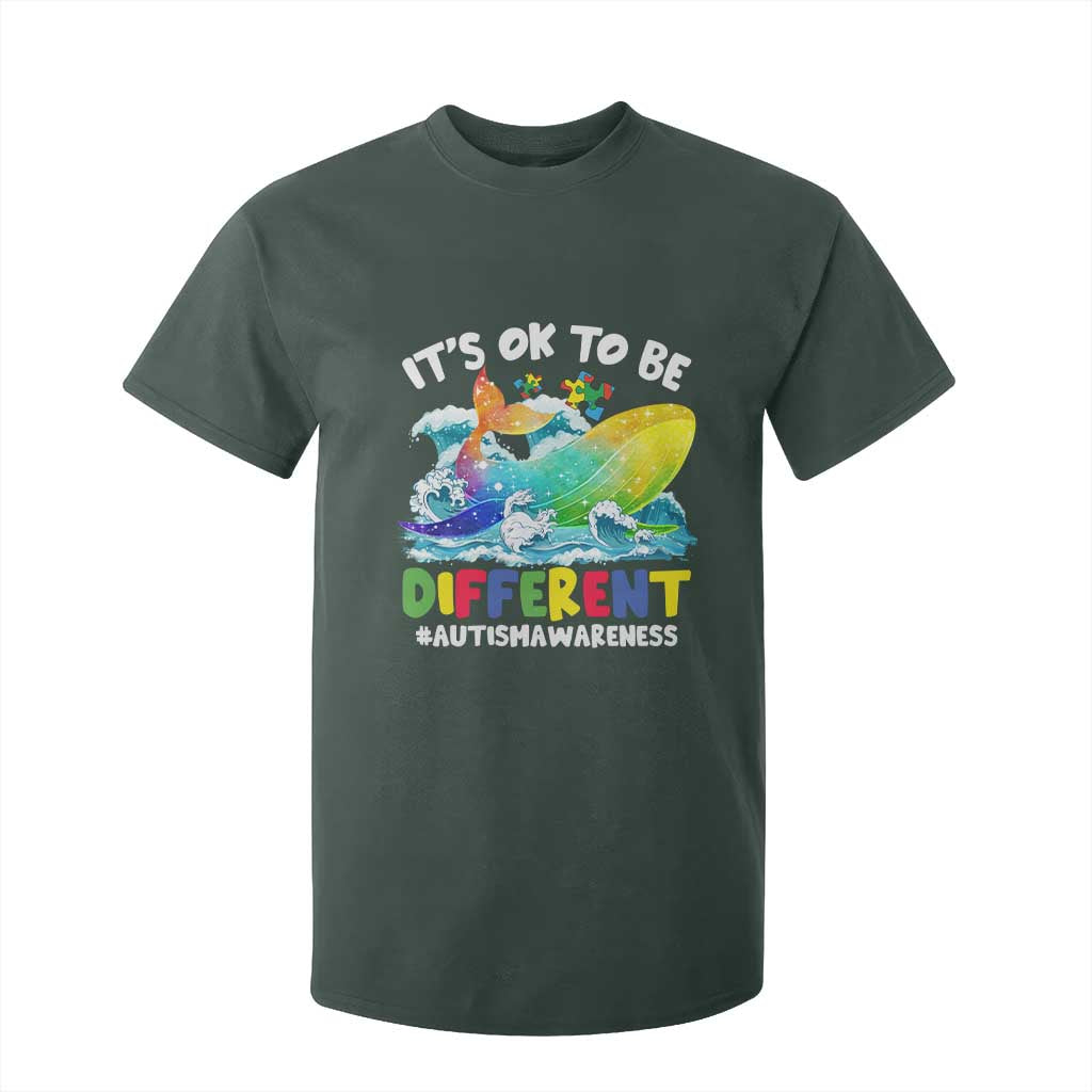 Autism Acceptance Autistic Whale T Shirt For Kid It's Ok To Be Different Support Squad Mental Health