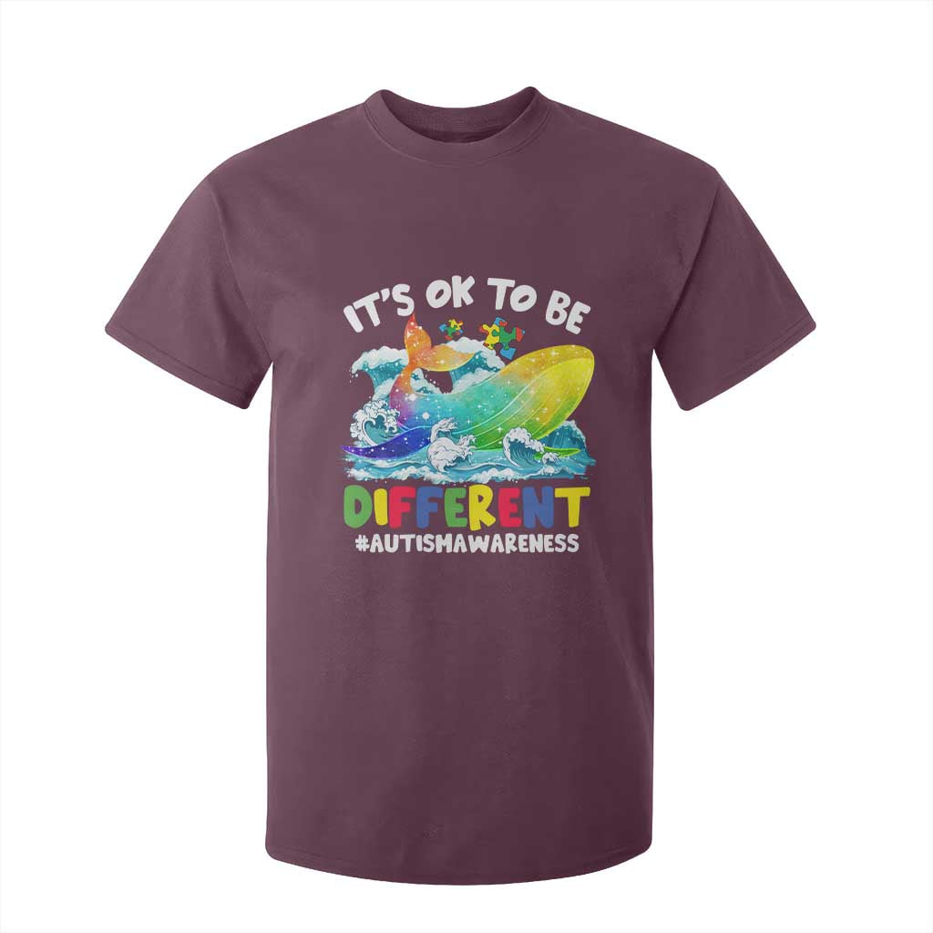Autism Acceptance Autistic Whale T Shirt For Kid It's Ok To Be Different Support Squad Mental Health