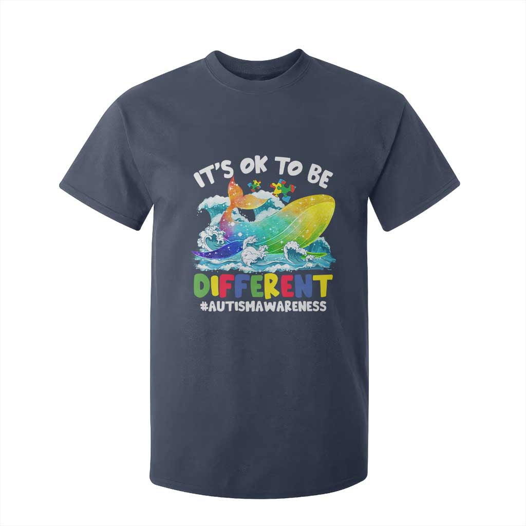 Autism Acceptance Autistic Whale T Shirt For Kid It's Ok To Be Different Support Squad Mental Health